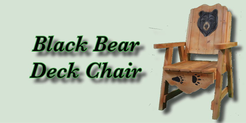 black bear, deck chair, deck lounge chair, patio furniture